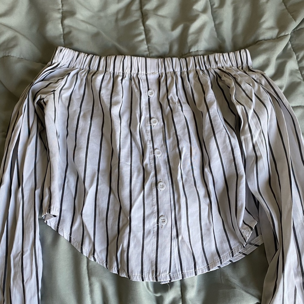 off the shoulder striped top